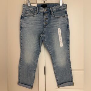 Banana Republic Factory Light Wash Mid-Rise Girlfriend Jeans 29 Petite
